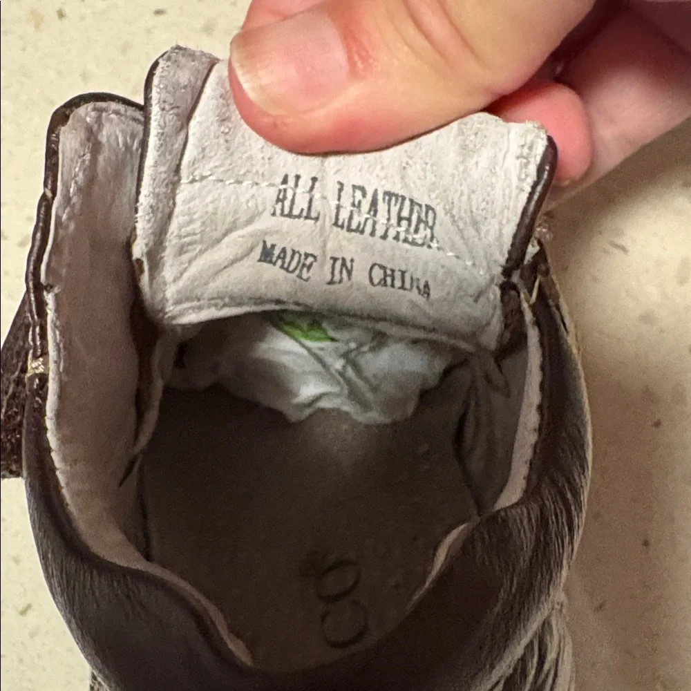 Brown Kids All Leather Shoes